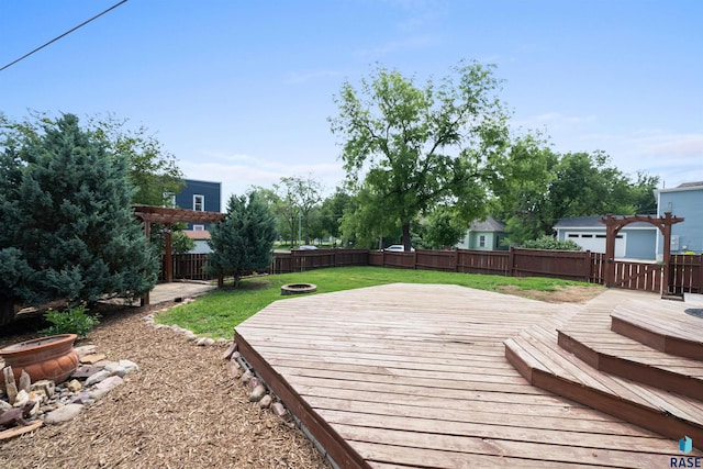 624 S 2nd Ave, Sioux Falls, SD 57104 - wooden terrace featuring a fenced backyard