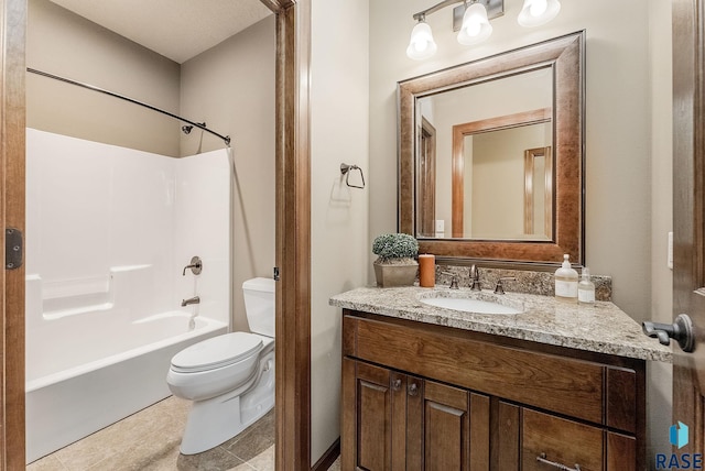 5809 S Nature Run Pl, Sioux Falls, SD 57108 - bathroom with vanity, shower / bathtub combination, and tile patterned floors