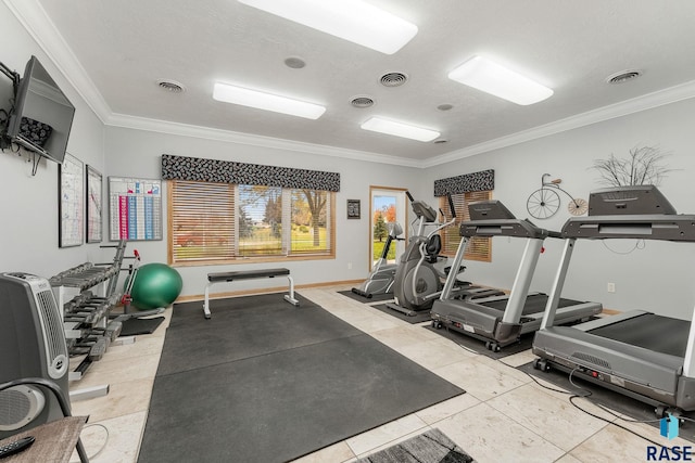 5809 S Nature Run Pl, Sioux Falls, SD 57108 - exercise area with ornamental molding