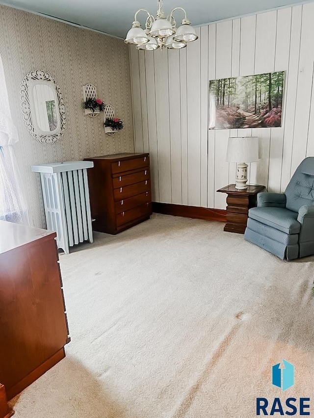 402 E 1st Ave, Beaver Creek, MN 56116 - living area with carpet flooring and a chandelier