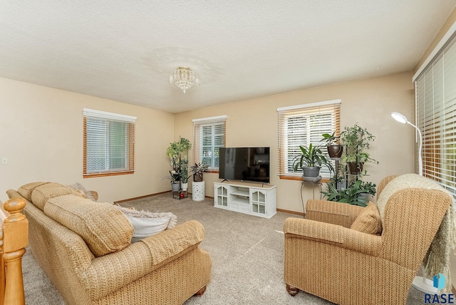 612 E 26th St, Sioux Falls, SD 57105 - living room with carpet floors and a textured ceiling