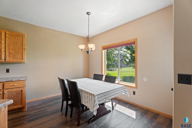 9232 W Norma Trl Unit 2, Sioux Falls, SD 57106 - dining space featuring dark wood-style flooring and a chandelier