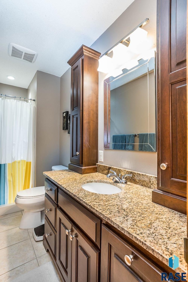 6500 E Split Rock Rd, Sioux Falls, SD 57110 - bathroom featuring vanity, tile patterned floors, and a shower with curtain