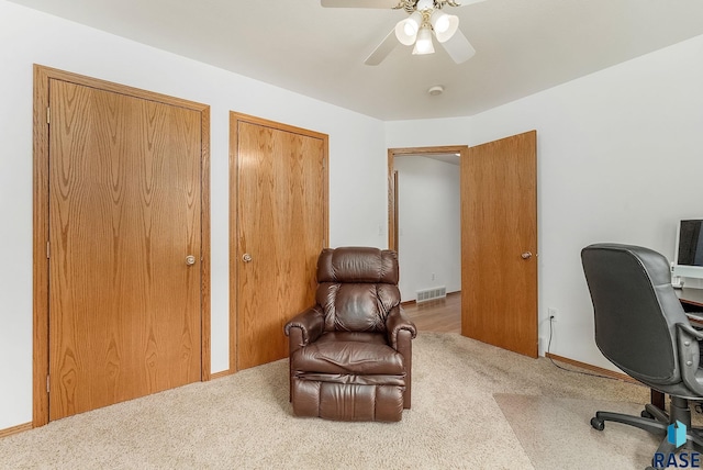 303 E 11th St, Dell Rapids, SD 57022 - carpeted office space with ceiling fan