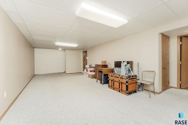 303 E 11th St, Dell Rapids, SD 57022 - finished basement featuring carpet and a paneled ceiling