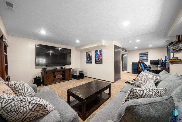 6045 W Jordan Ct, Sioux Falls, SD 57106 - living area with light colored carpet, recessed lighting, and an office area