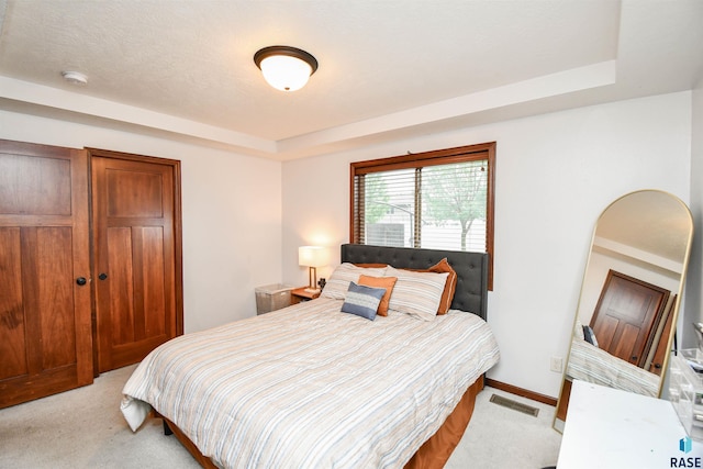 3208 S Triple Play Ave, Sioux Falls, SD 57110 - bedroom featuring light colored carpet, a closet, and a raised ceiling