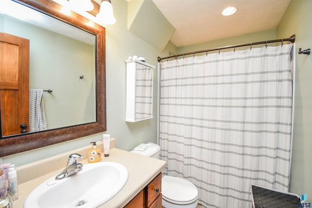 3208 S Triple Play Ave, Sioux Falls, SD 57110 - bathroom featuring vanity, recessed lighting, and a shower with shower curtain