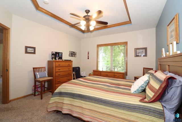 5708 S Shadow Wood Pl, Sioux Falls, SD 57108 - carpeted bedroom featuring a raised ceiling and a ceiling fan