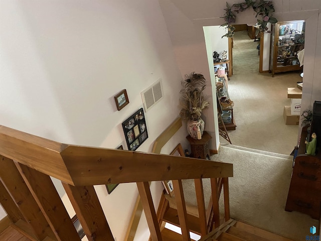 1496 121st St, Luverne, MN 56156 - staircase with carpet floors