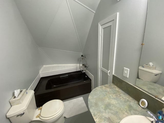 1496 121st St, Luverne, MN 56156 - full bath with a tub, lofted ceiling, and vanity