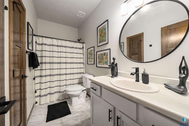 5402 S Bahnson Ave, Sioux Falls, SD 57108 - full bath featuring marble look tile flooring, vanity, and curtained shower