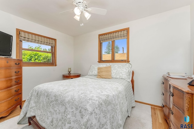 3112 E 15th St, Sioux Falls, SD 57103 - bedroom featuring multiple windows, light wood finished floors, and ceiling fan