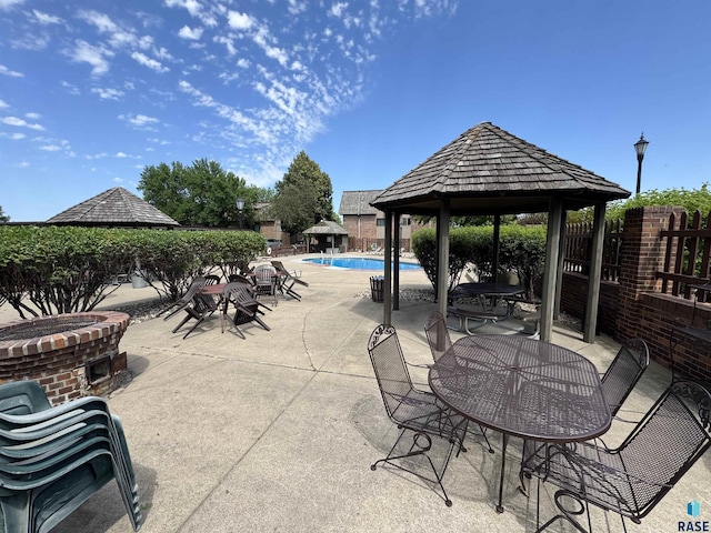 3552 S Gateway Blvd Unit 204, Sioux Falls, SD 57106 - view of patio / terrace featuring a gazebo and a community pool