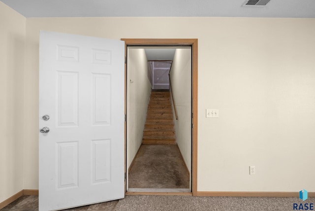 1418 E Redwood Blvd, Brandon, SD 57005 - stairs with baseboards and carpet