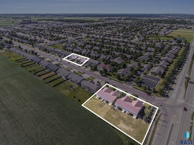 3604 W 93rd St, Sioux Falls, SD 57108 - aerial perspective of suburban area featuring property boundaries highlighted