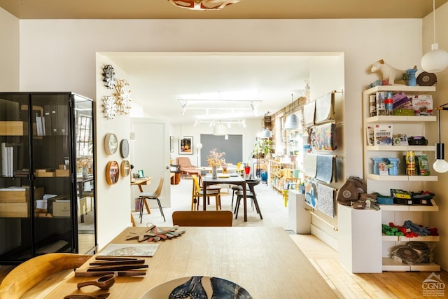 705 Warren St, Hudson, NY 12534 - dining area with rail lighting