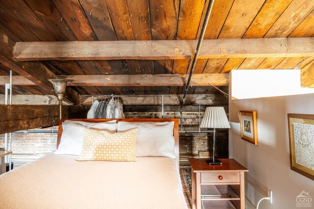 705 Warren St, Hudson, NY 12534 - unfurnished bedroom with wood ceiling