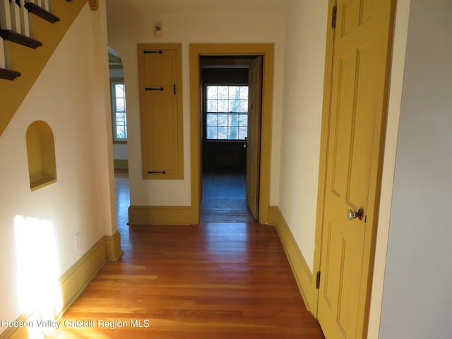 hallway featuring light hardwood / wood-style flooring