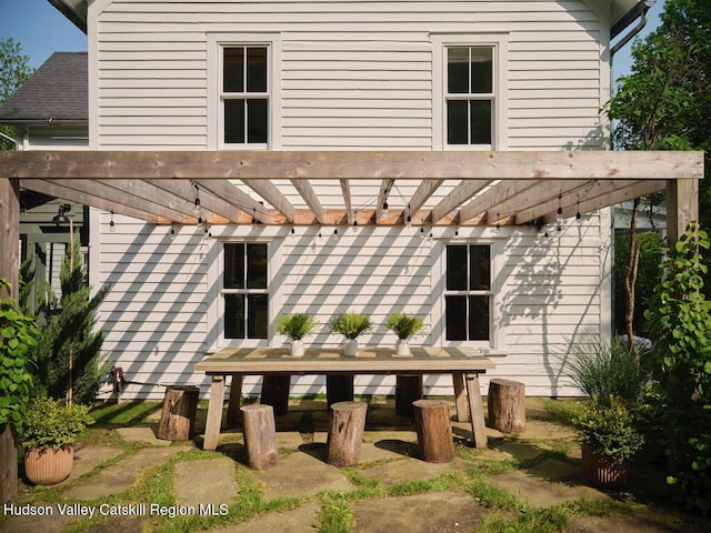 1556 Gulf Rd, Callicoon Center, NY 12724 - rear view of property with a pergola and a shingled roof