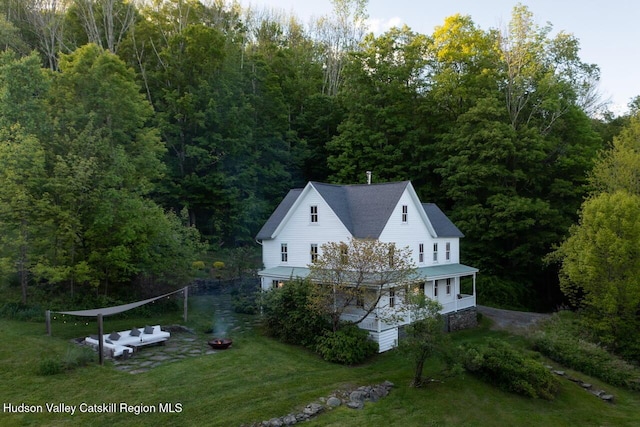 1556 Gulf Rd, Callicoon Center, NY 12724 - view from above of property featuring a heavily wooded area