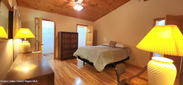 69 June Lodge Dr, Hunter, NY 12442 - bedroom featuring wood finished floors, lofted ceiling, and wood ceiling
