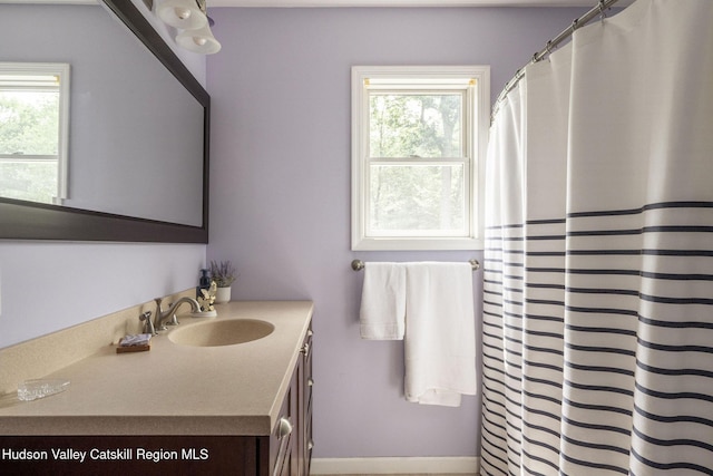 214 Wright Rd, Kerhonkson, NY 12446 - full bathroom featuring vanity and a shower with curtain