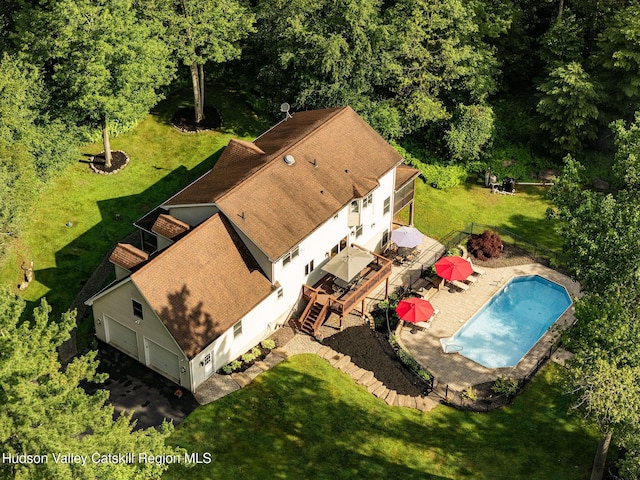 214 Wright Rd, Kerhonkson, NY 12446 - aerial view of property and surrounding area with a pool