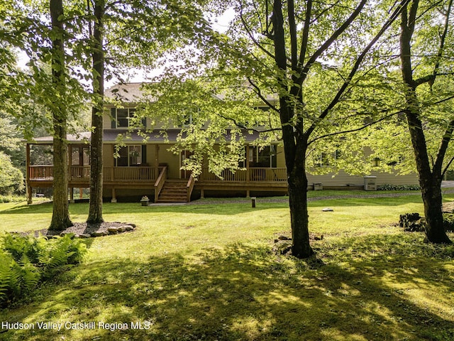 214 Wright Rd, Kerhonkson, NY 12446 - view of grassy yard featuring a deck