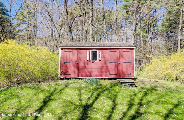 view of shed