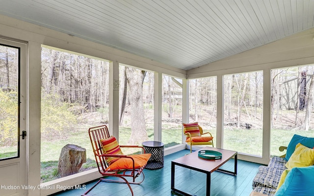 sunroom featuring an outdoor living space and a healthy amount of sunlight