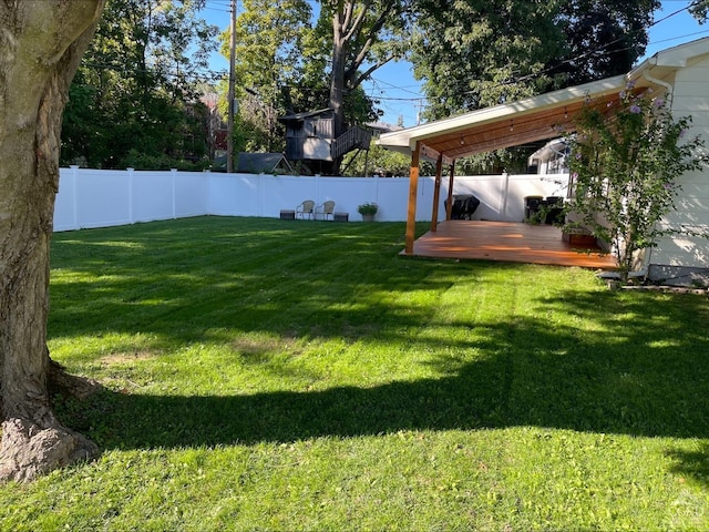 25 Joslen Pl, Hudson, NY 12534 - view of yard with a wooden deck