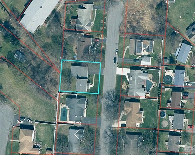25 Joslen Pl, Hudson, NY 12534 - aerial map of property and surrounding area with property parcel outlined