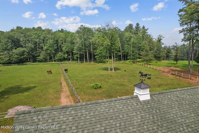 surrounding community with a lawn and a rural view