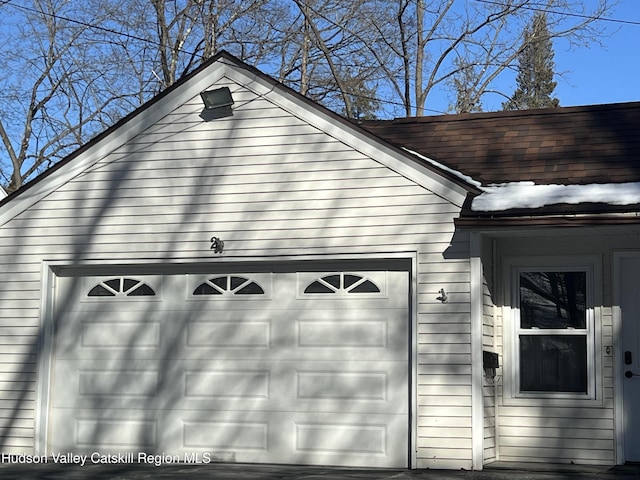 view of garage