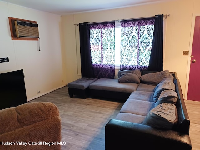 14 Center Rd, High Falls, NY 12440 - living room with wood finished floors and an AC wall unit
