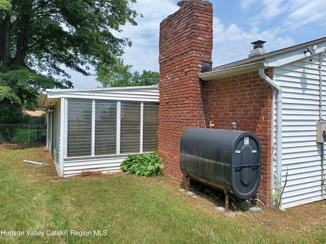 14 Center Rd, High Falls, NY 12440 - exterior view of heating fuel and brick siding