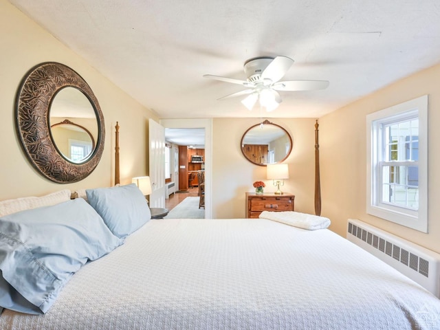 161 Beaver Hill Rd, Gilboa, NY 12076 - bedroom featuring radiator and ceiling fan