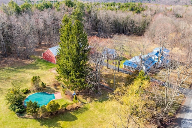 161 Beaver Hill Rd, Gilboa, NY 12076 - view of subject property with a heavily wooded area and a pool