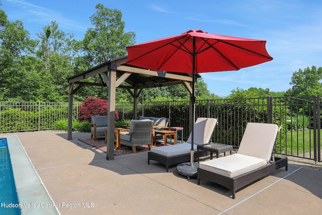 14 Glenerie Ln, Saugerties, NY 12477 - view of patio / terrace featuring a gazebo and an outdoor hangout area