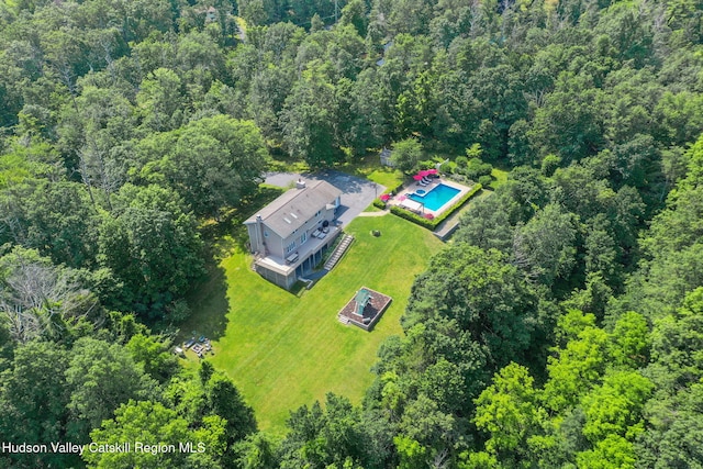 14 Glenerie Ln, Saugerties, NY 12477 - view from above of property with a heavily wooded area