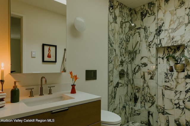 50 High View Ln, Staatsburg, NY 12580 - bathroom with vanity and a marble finish shower