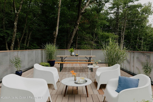50 High View Ln, Staatsburg, NY 12580 - wooden deck with outdoor dining area
