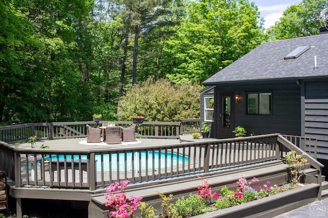 41 Snydertown Rd, Craryville, NY 12521 - deck featuring outdoor dining area and an outdoor pool