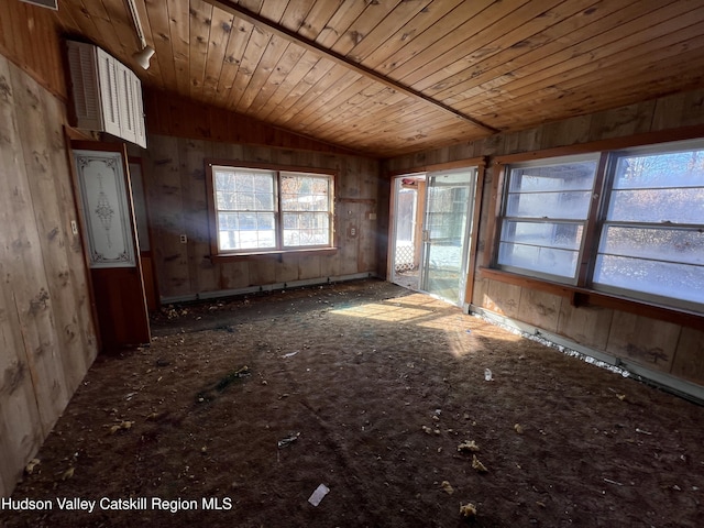 misc room with vaulted ceiling