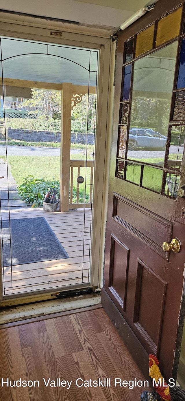 entryway featuring hardwood / wood-style floors