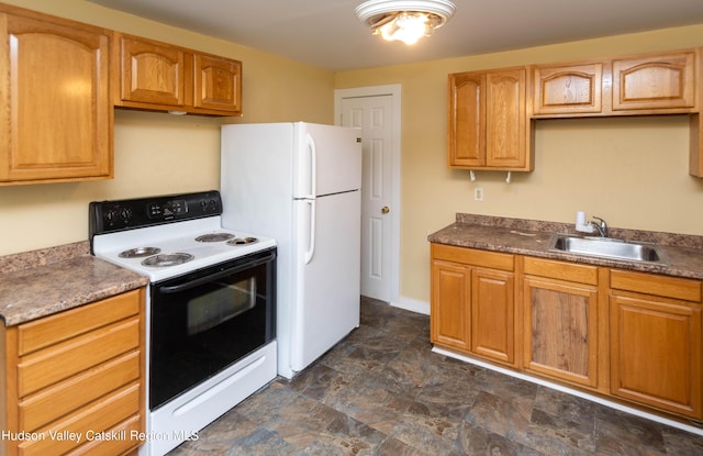 24 Grove St, Cairo, NY 12413 - kitchen with white appliances and stone finish flooring