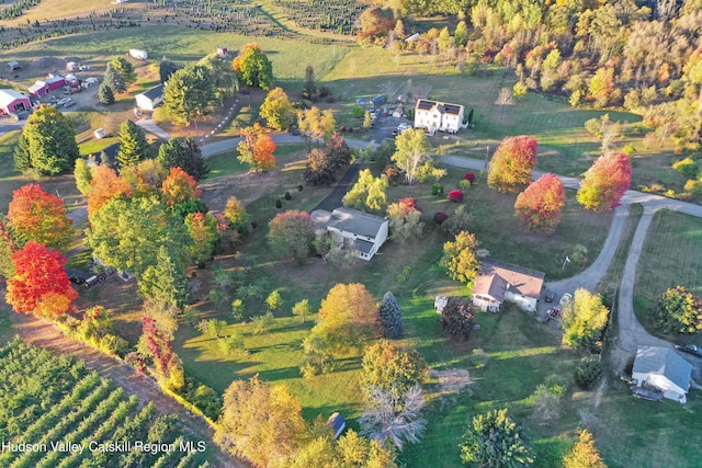 bird's eye view with a rural view