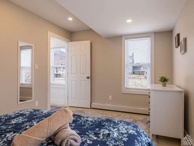 7614 Main St, Hunter, NY 12444 - bedroom featuring baseboard heating, recessed lighting, and baseboards
