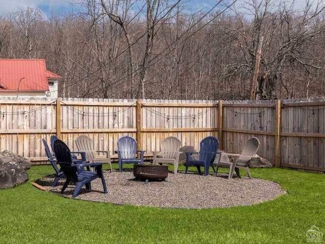 7614 Main St, Hunter, NY 12444 - view of yard with a fire pit